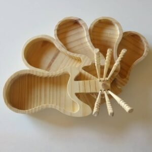 Tabla copetinera estilo abanico + 6 pinchos